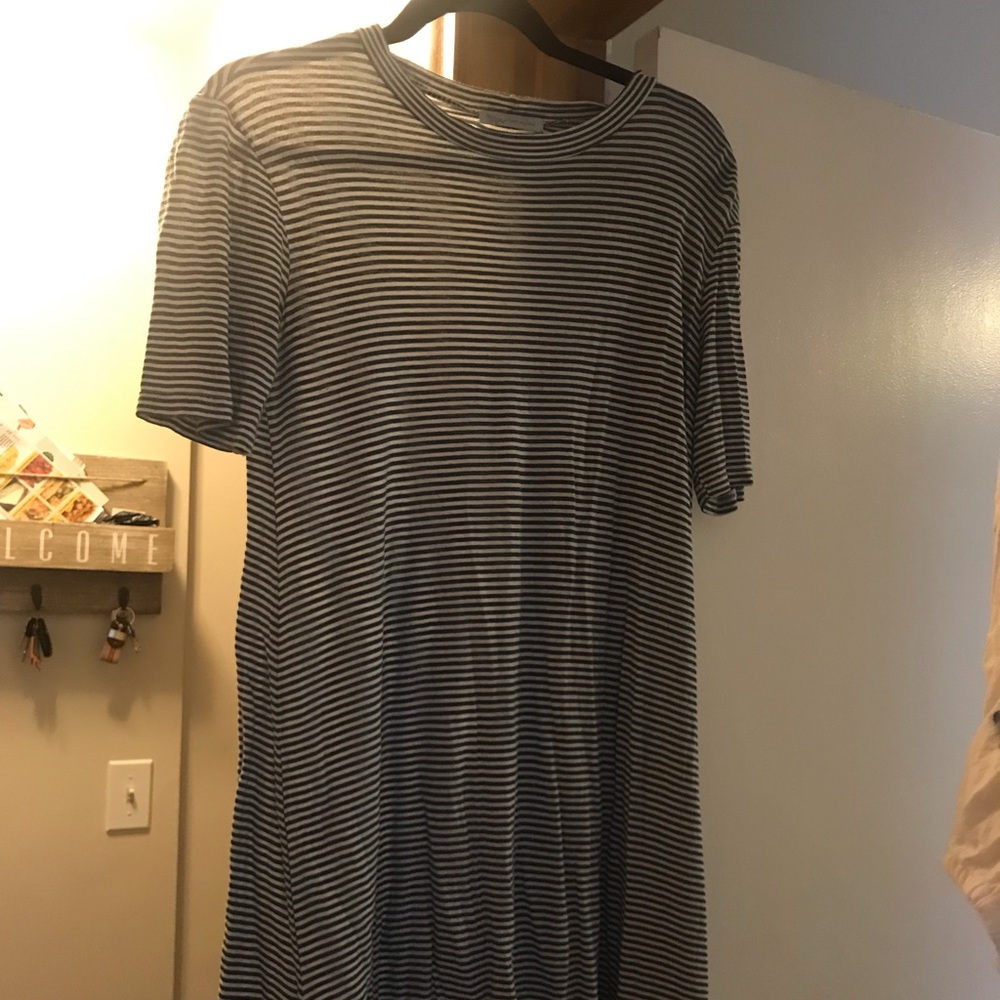 Striped high neck dress